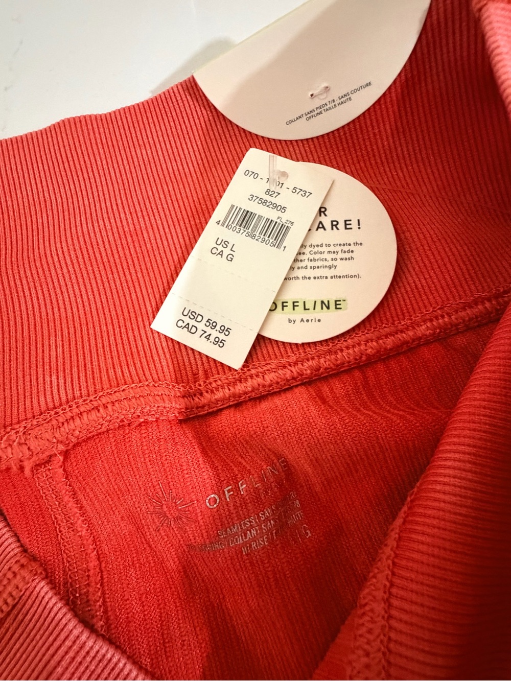 Offline by aerie Red OrangeRibbed Leggings